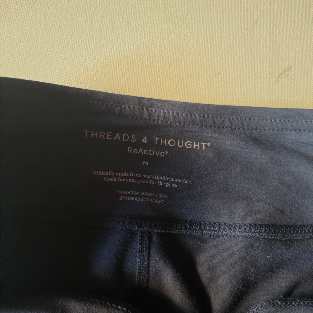 Threads 4 Thought ReActive Women Black Crop Leggings Pockets Size M 14327 - Picture 6 of 6